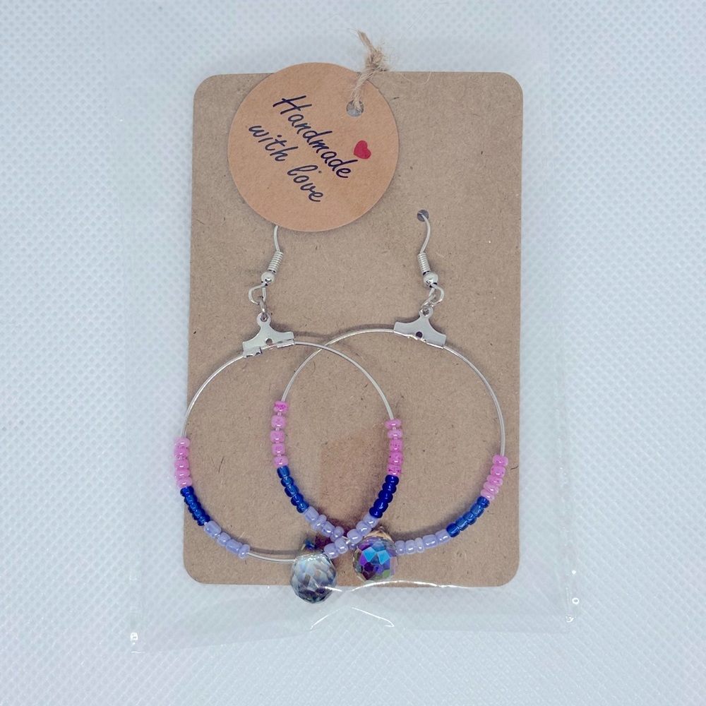 Handmade hoop beaded earrings